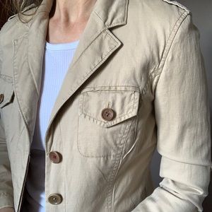 Linen bland safari jacket in xs